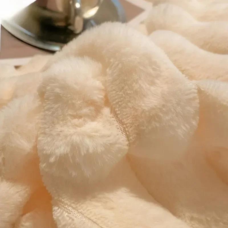 1.2M Bed Winter Plush Four Piece Set Double Sided AB Style Comfortable Keep Warm Quilt Cover Dormitory 3-piece Bed Sheet Set