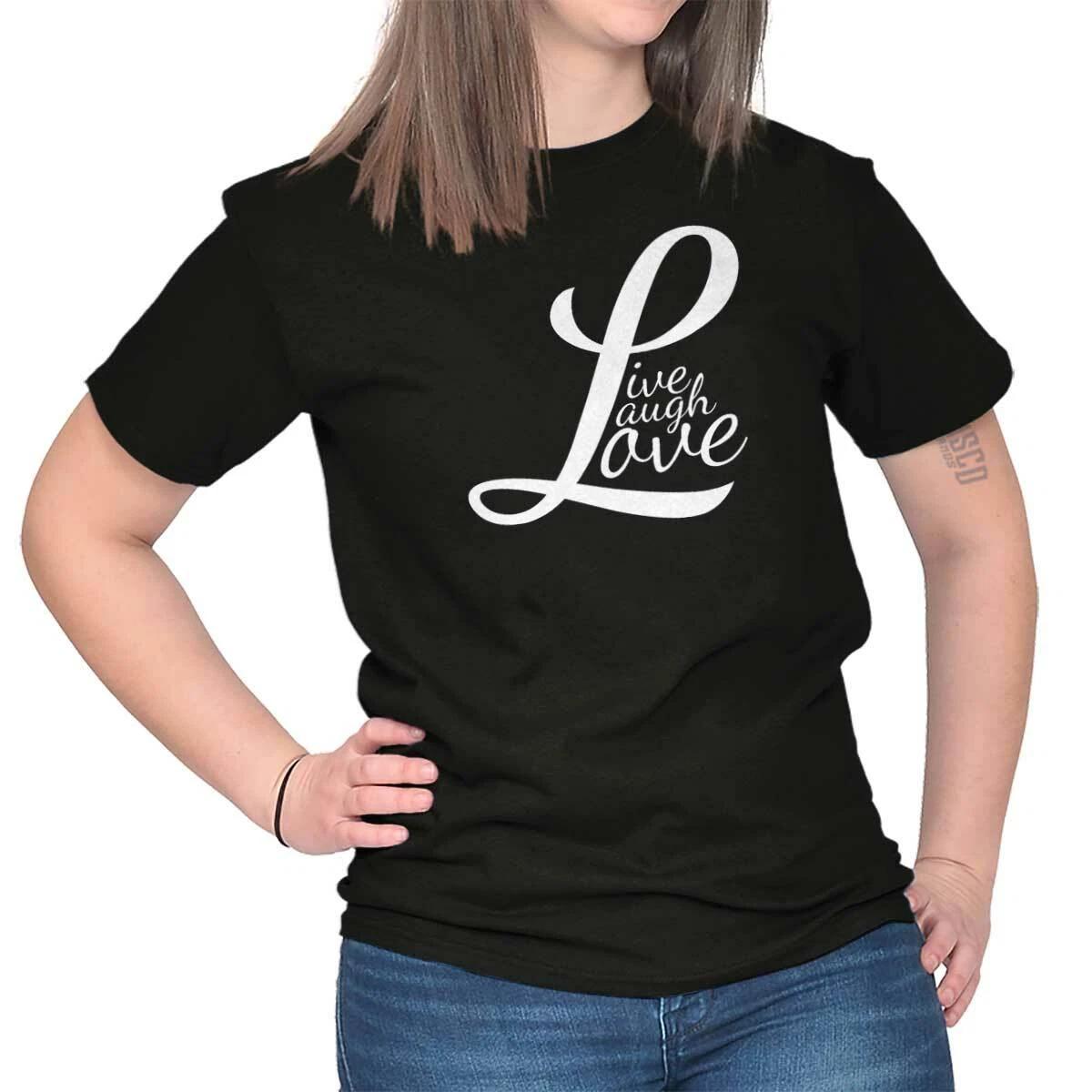 Live Laugh Love Cute Romantic Valentines Day Womens Graphic T Shirts Tee T-Shirt M