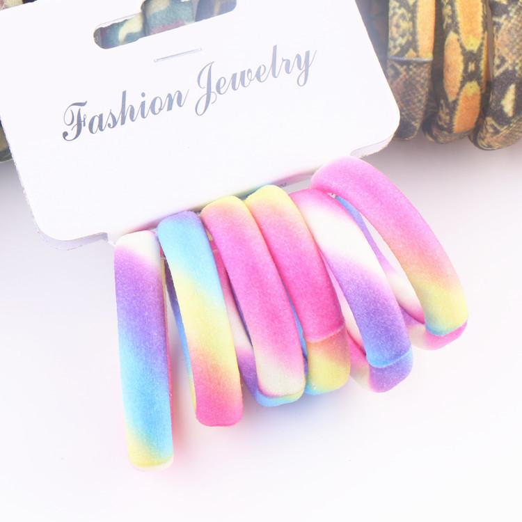 6Pcs/Set High Elasticity Printed Scrunchie Women Girls Children Elastic Hair Rubber Bands Accessories Tie Hair Rope Ring Holder