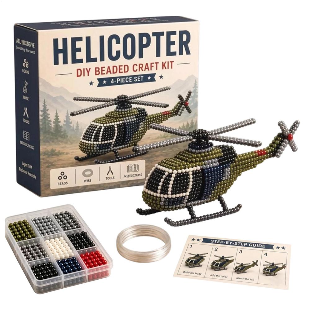 Bead Crafts For Adults 3D Handmade Boat Helicopter Small Fun Crafts Adults Fighter Tank Bead Embroidery Kits For Birthday