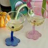 Cute Colourful Glass Wine Glass Tilted Heads Goblet Red Wine Cocktail Champagne Glass Cup Dessert Ice Cream Bow Cup