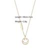 Sterling Tone Shiny Zircon Crystal Smiling Face Letter Women Pendant Pendant Necklace Clavicle Chain Necklaces Choker Birthday Souvenir