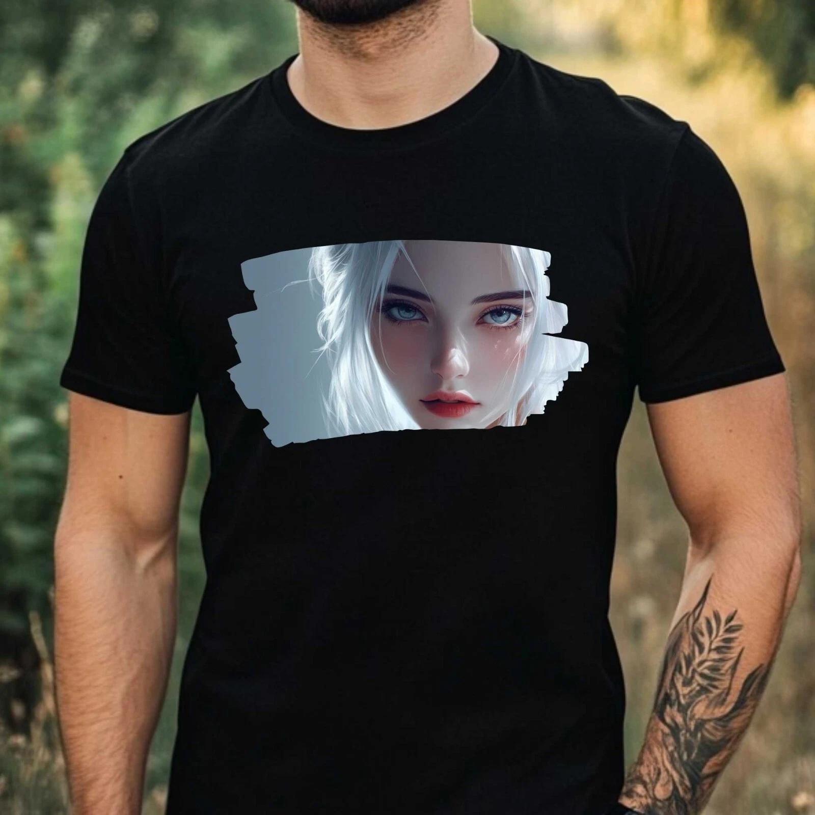 T-Shirt Herren Anime Girl Motiv Baumwolle Größe XS bis 5XL XXL