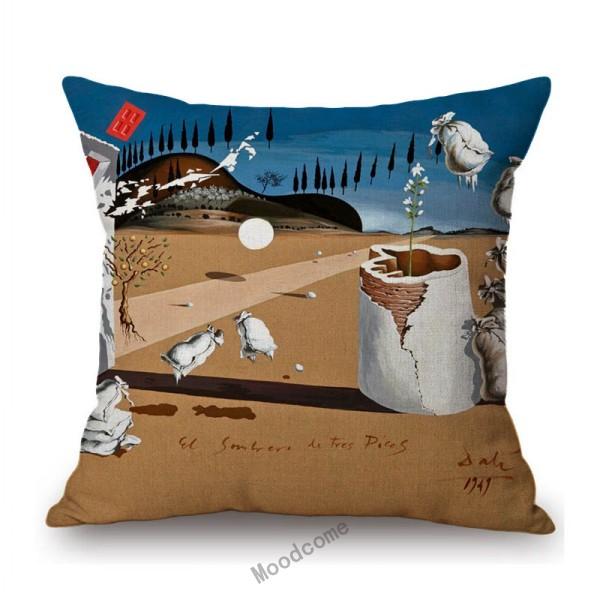Salvador Dali Surrealism Oil Painting Portrait Decorative Art Cotton Linen Sofa Throw Pillow Case Abstract Art Cushion Cover