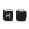 12mm 10Pcs Silicone Black+Gold Letters Beads English Alphabet Letter Beads for Baby Teething Teethers Shower Gifts BPA Free