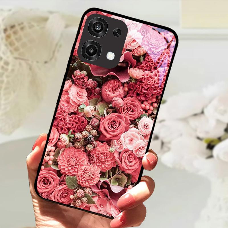 For Oppo A6 A 6 Pro F31 5G CPH2781 Case Fashion Painting Tempered Glass Cover For OPPO A6Pro Phone Fundas Protective Shell Coque