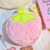 1Pcs Large Capacity Travel Toiletry Organizer Kawaii Strawberry Plush Makeup Bag Cute Cosmetic Pouch Storage Case For Women