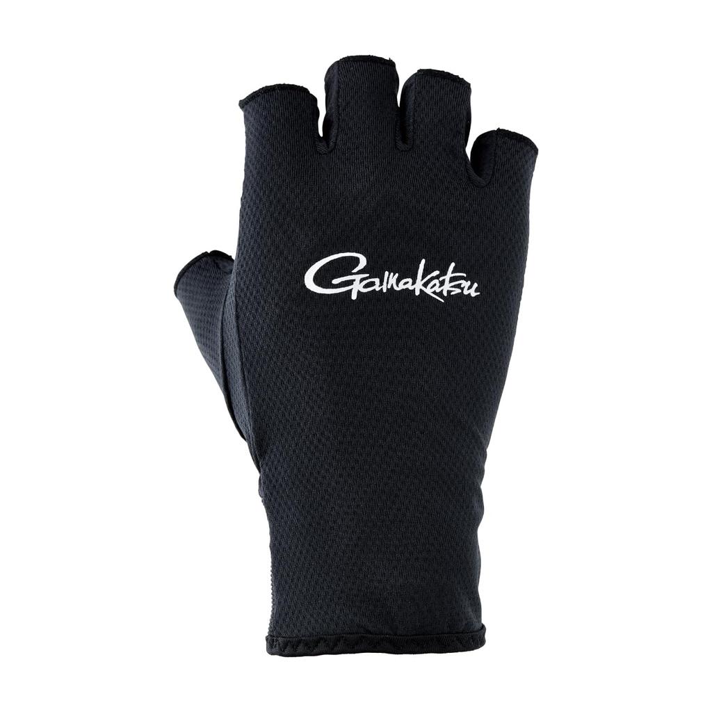 Gamakatsu Ayu Fishing Gloves Hand GM7299 Size M (5-Stripes, Protector) Black,