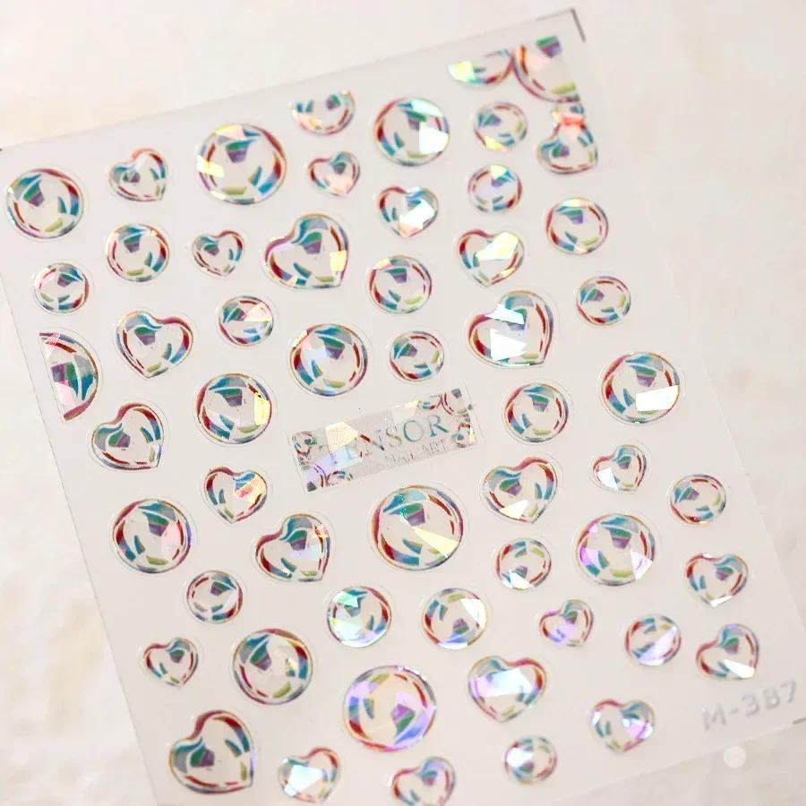 Red Brocaded Carp Koi Cyprinidae Auspicious Fish Spring Flower 5D Nail Art Stickers Fresh Vibrant Relief Adhesive Manicure Decal