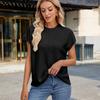 Women's Summer Round Neck Short Sleeve Knit Sweater Pullover Vest