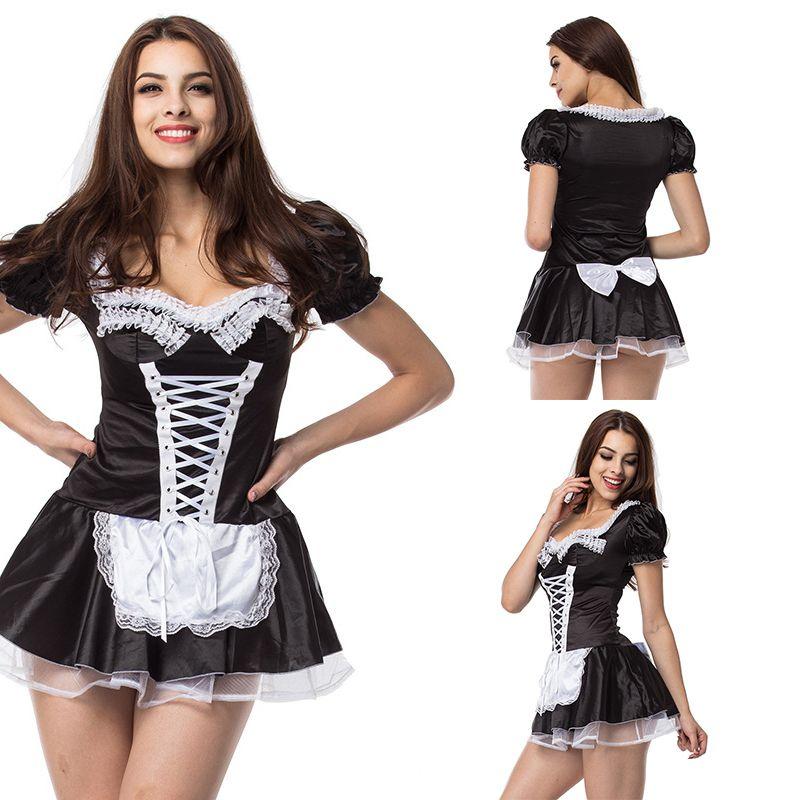 Cosplay Sexy Black French Maid Adult Uniform Fancy Dress Dresses Costume