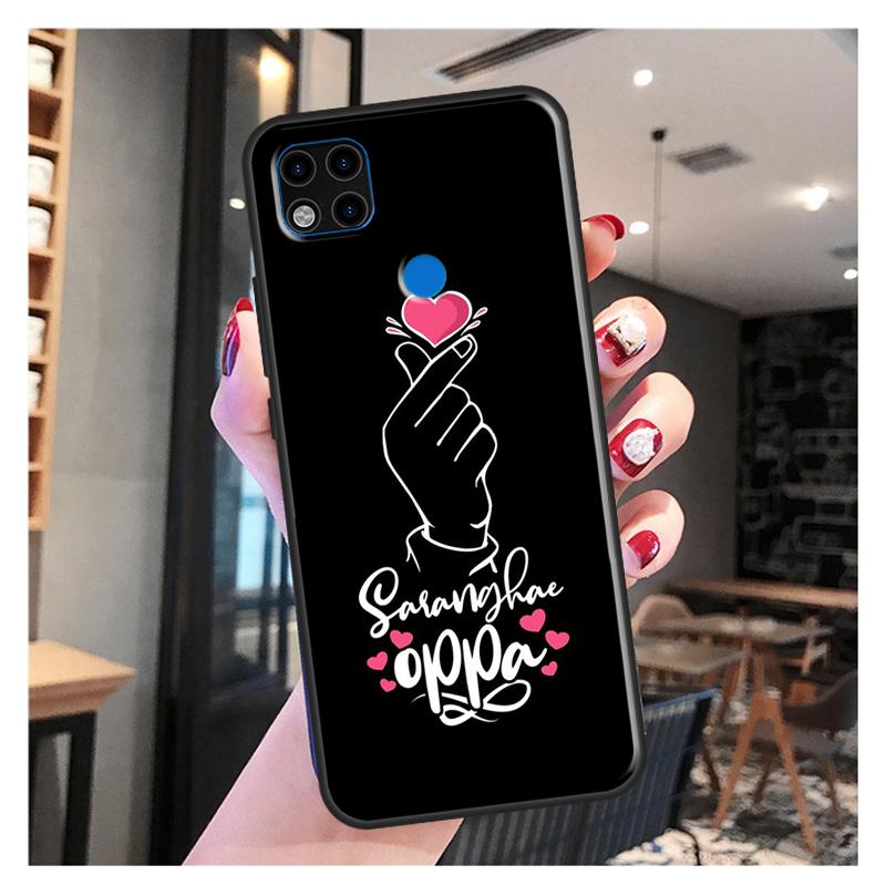 Roztomilý korejský font Saranghae Miluji tě Pro pouzdro Redmi 10 Pro Xiaomi Redmi Note 11 Pro 8 9 10 Pro 8T 9S 10S 9A 9C 9T Kryt Fundas