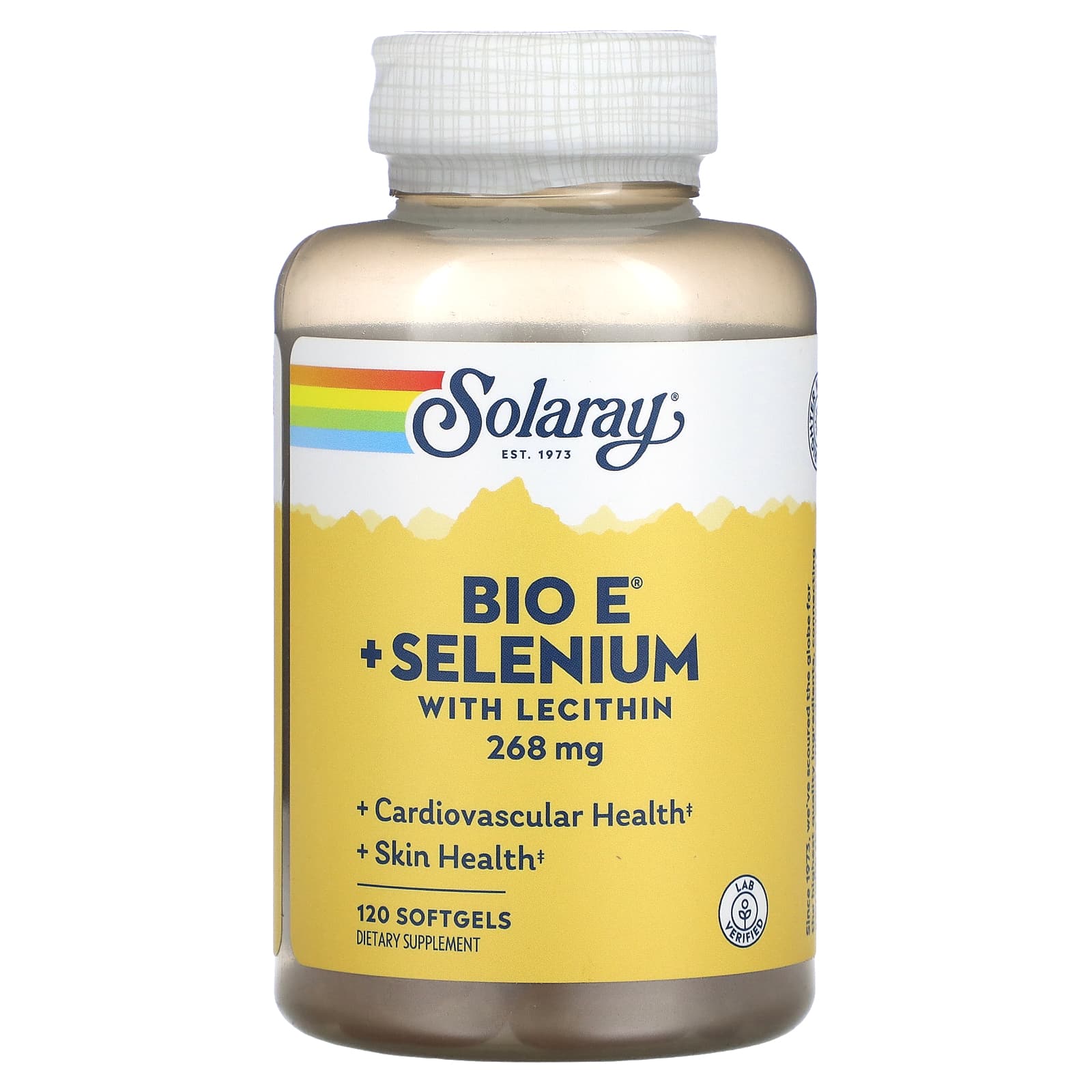 

Solaray, Bio E + Selenium, with lecithin, 268 mg, 120 softgels (134 mg per softgel)