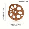5/10pcs Elegant Lotus Root Design Coasters Heat-Resistant Natural Brown Wooden Surface for Hot Drinks Kitchen Dining Table Decor