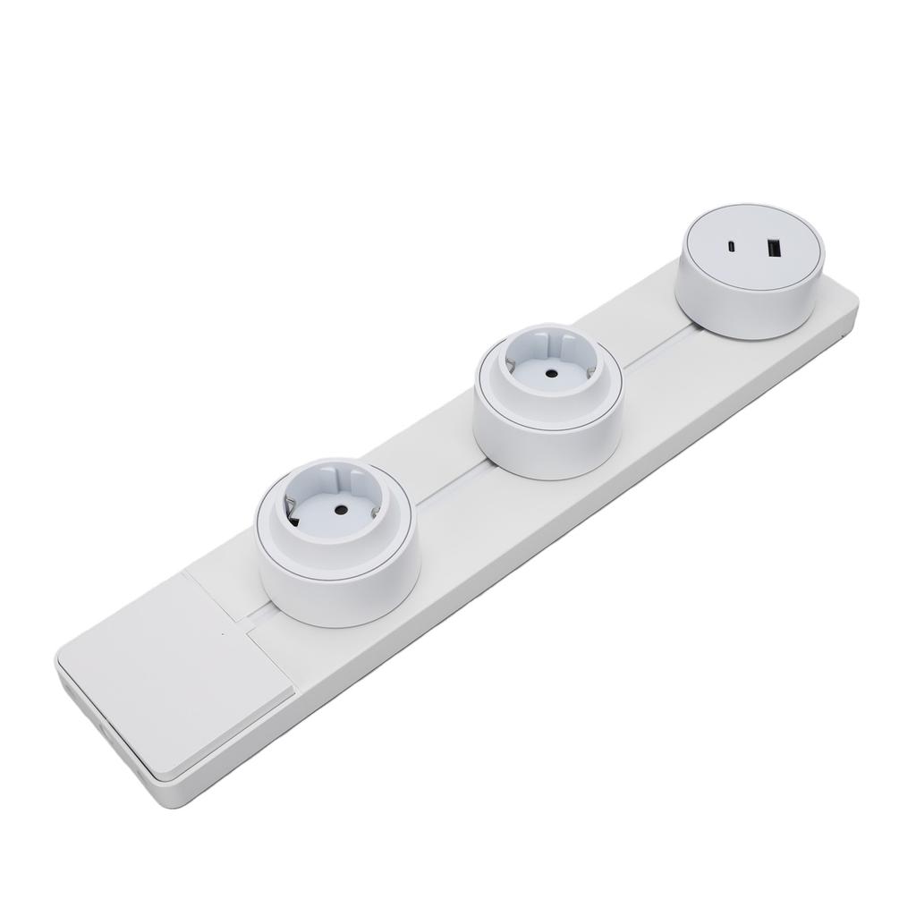 Under Cabinet Power Strip with USB Port 40cm Electrical Stainless Steel Aluminum Alloy Power Strip Track System for