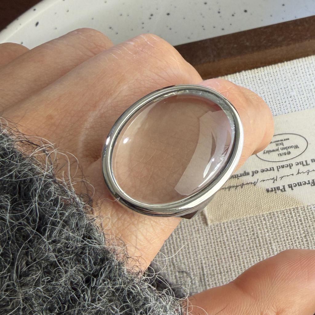 Bf Club   Anelli Per Donna Semplici Geometrici Fatti A Mano Irregolari Retro Anello Grande Con Pietra Nera Allergia Per Regalo Di Compleanno