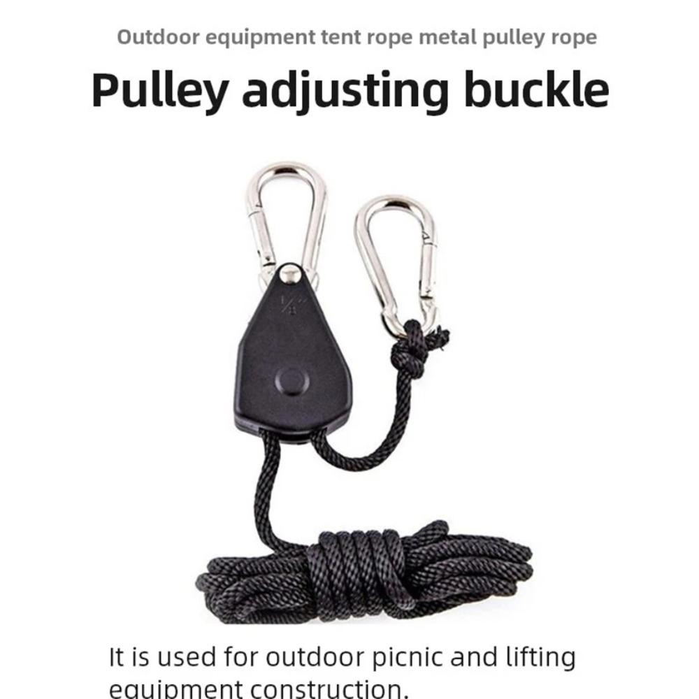 4pcs Awning Wind Rope 8 Inch Adjustable Lanyard Hanging for Tent Fan Grow Plant Lamp Pulley Ropes Pulley Lifting Pulley Hook