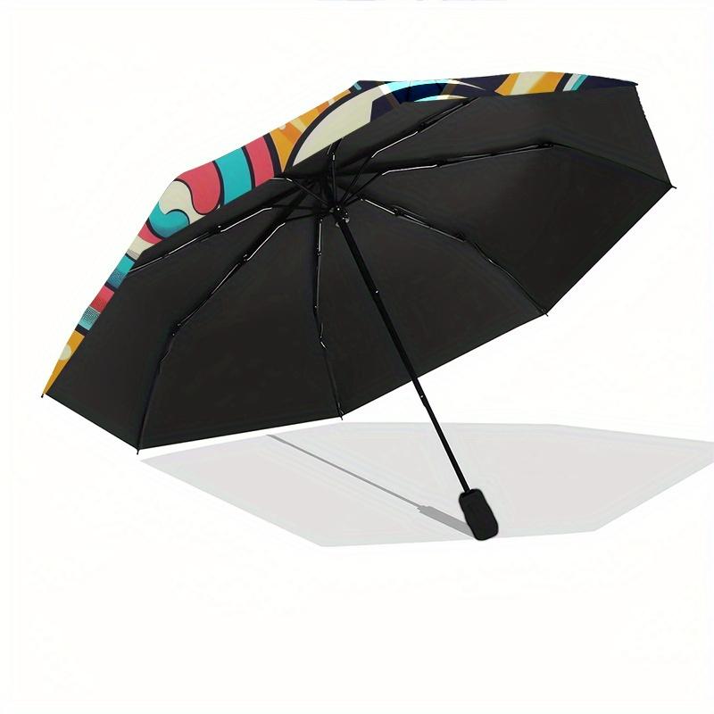 Mickey Mouse,Lollipop Themed Automatic Opening and Closing Folding Umbrella, Reinforced 8 Ribs, Compact Travel Design, Fashionable Folding U