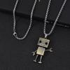 Industry Punk Stainless Steel Birthday Present Robot Necklace Metal Pendant Choker Man Necklace