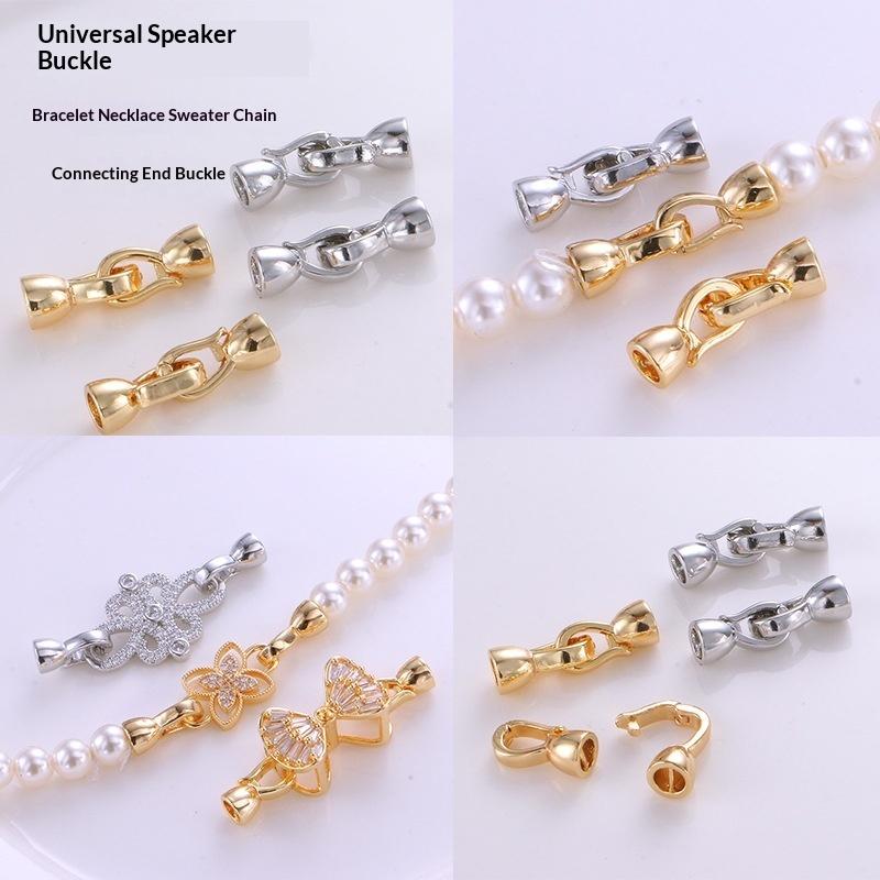 2pcs DIY Jewelry Making 18K Gold Plated Pearl Necklace Connector Fastener Handmade Necklace Bracelet Accessories Supplies