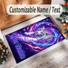 Lion Tiger Theme Crystal Velvet Rug Personalized Custom Name Text Soft Floor Mat Home Decor