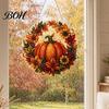 Saisonale Wohnkultur Herbst Kürbis Sonnenblumen Kranz Hängende Dekoration, Acryl Handbemalt Dekorative Feiertags Akzent Fensterornament, Thanksgiving