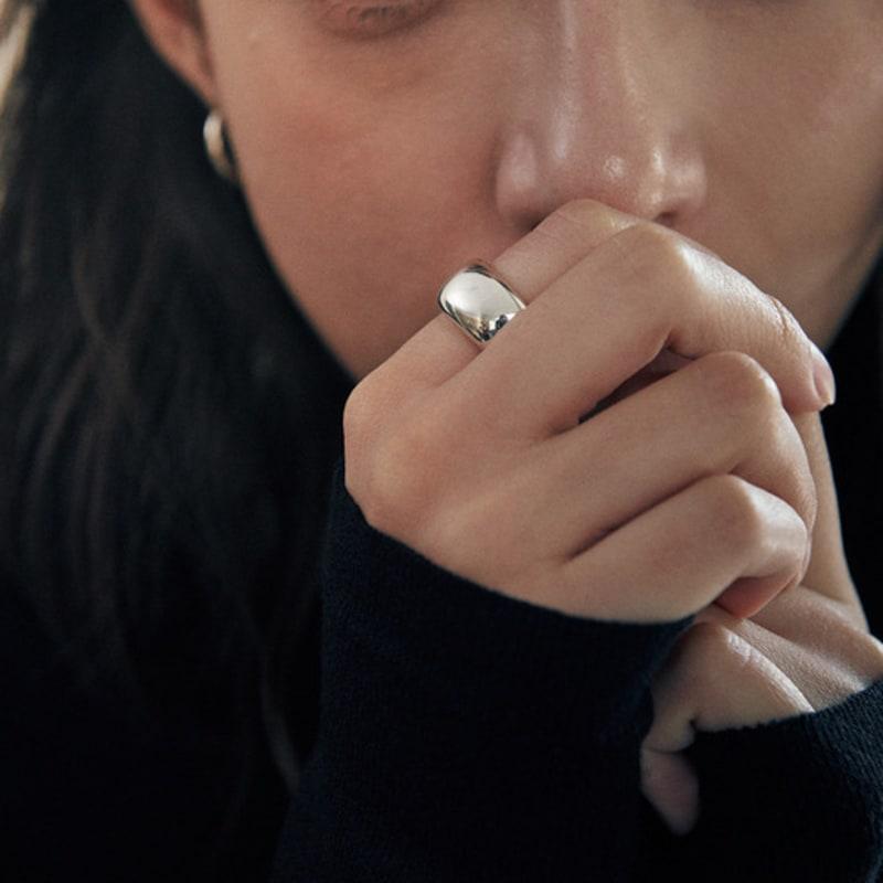 Green [925 Silver] Five.silver.218 / Large Full Ring