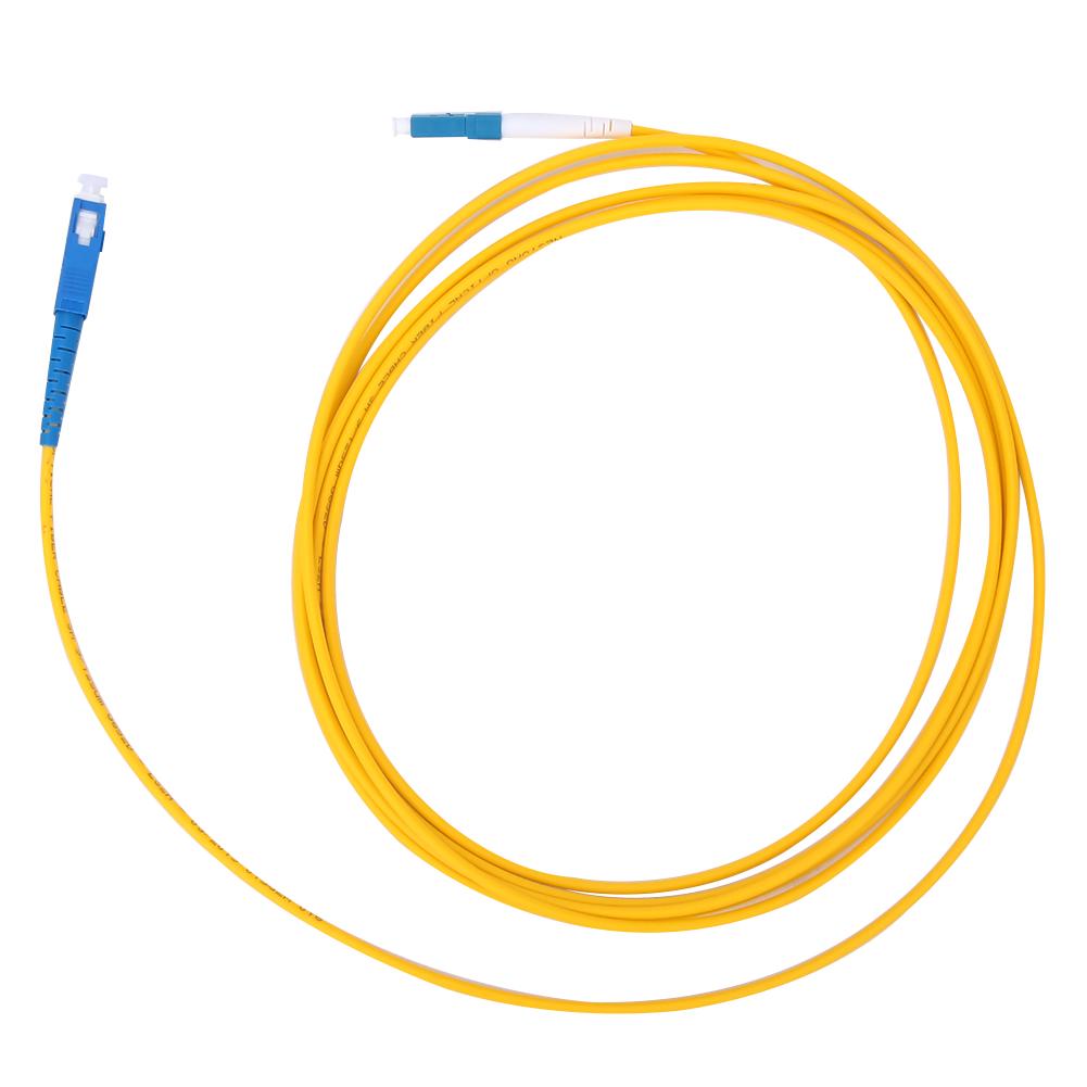 2pcs 3 Meters LC UPC to SC UPC Optical Fiber Patch Cable Cord Yellow