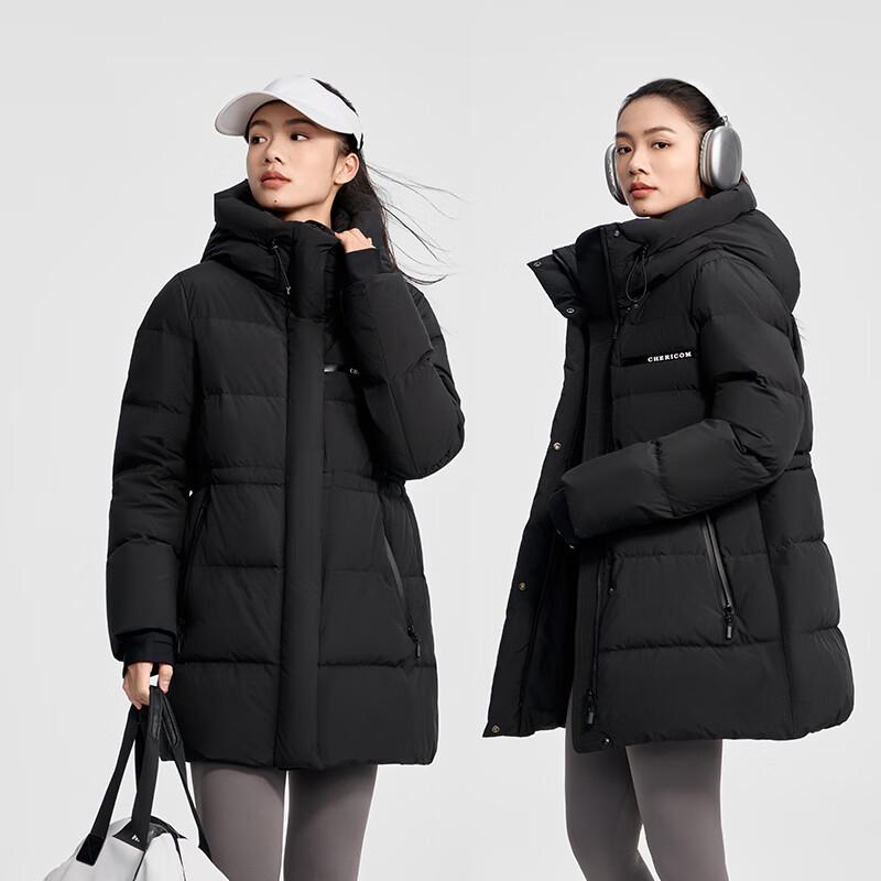Qianrengang Women's Mid-Length Hooded Down Jacket Y309099Y