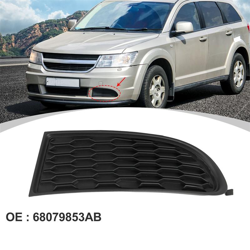 1 Pair Matte Black Car Front Bumper Fog Lamp Light Grilles for Dodge Journey 2014 2015 2016 2017 -2020 68079853AB