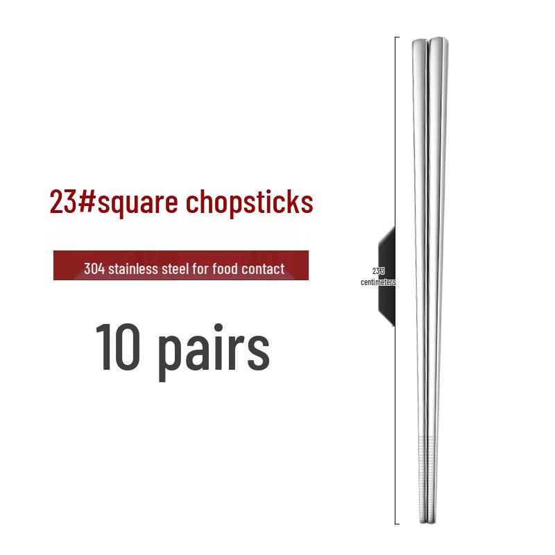 

Stainless Steel Metal Chopsticks - 10 Pairs Set