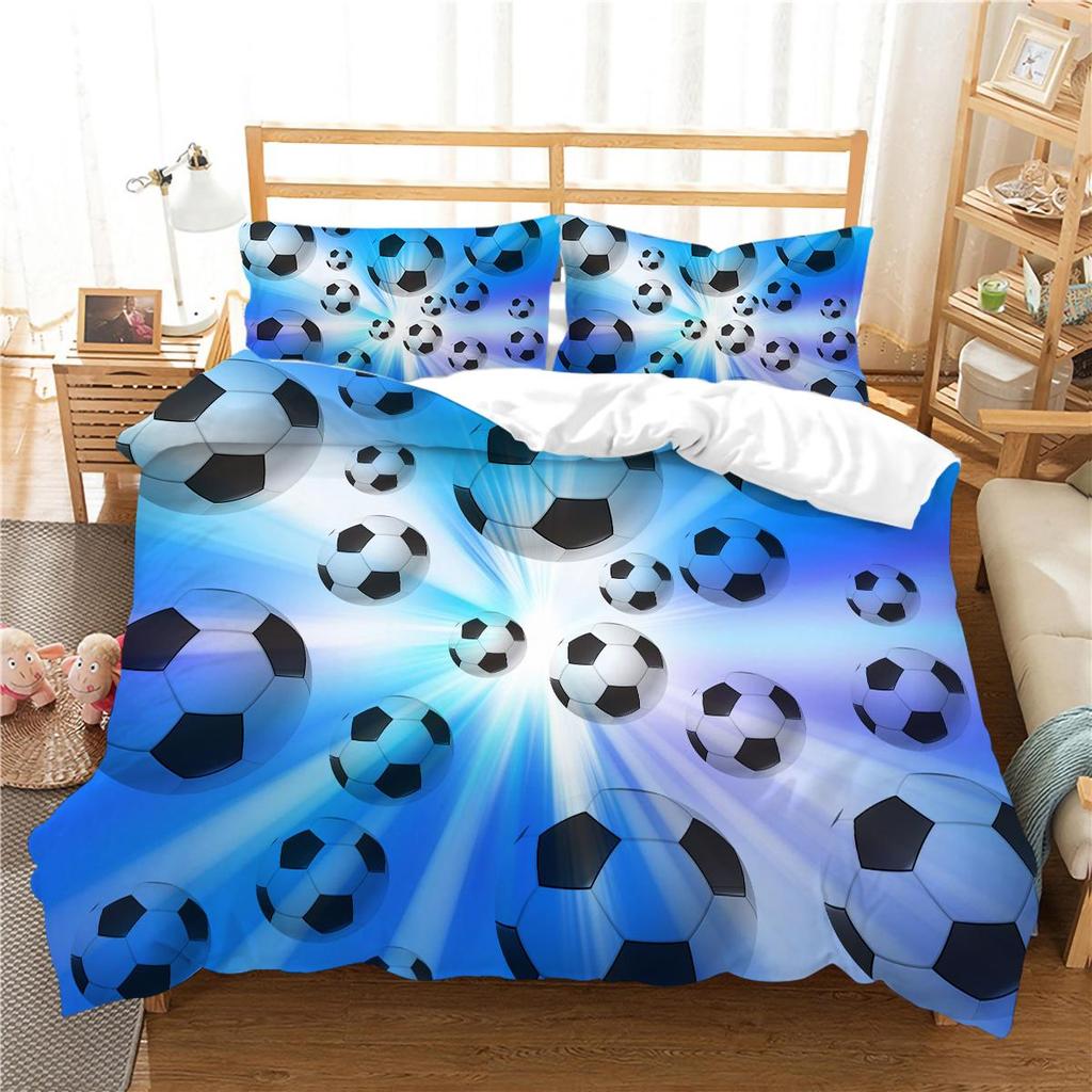 Neue Klassische Design Kind Schlafzimmer Dekor Bettwäsche 3D Fußball Bett Set Abdeckung Hause Bettwäsche Kissen Tröster Bettbezug