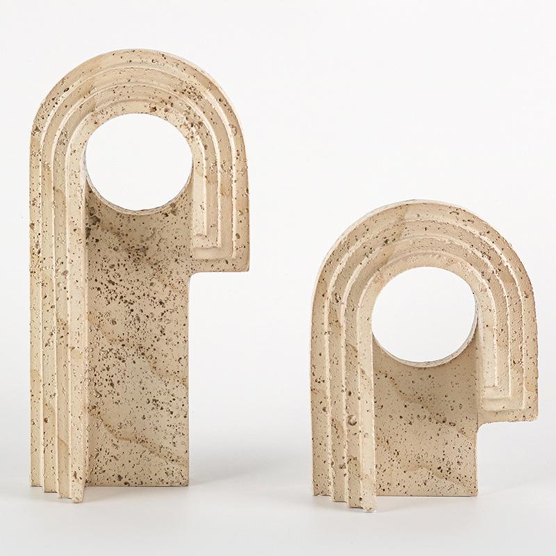 Abstract Wabi-sabi Geometric Irregular Door Opening Ornaments Modern Model Living Room Entrance Hall Imitation Travertine Art Decoration