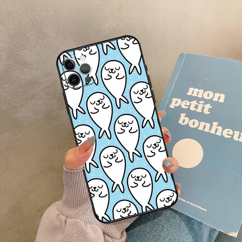 Baby Seals Case For iPhone 17 Air 16 15 14 13 11 12 Pro Max 13 mini XR 15 16 Plus 16e Back Cover Shell