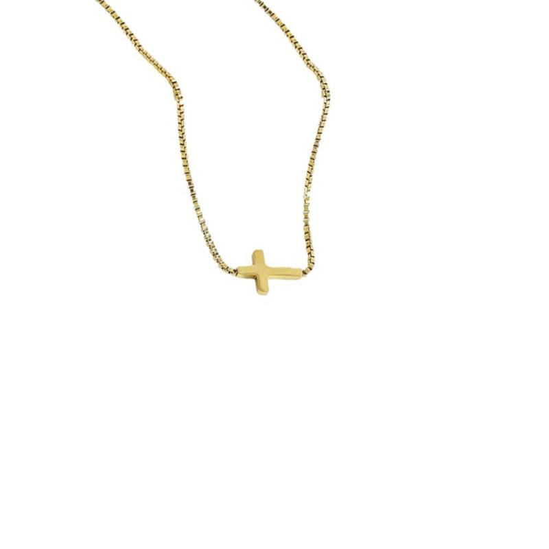 Trendy Stainless Steel Cross Pendant Necklace - Hip Hop Clavicle Chain