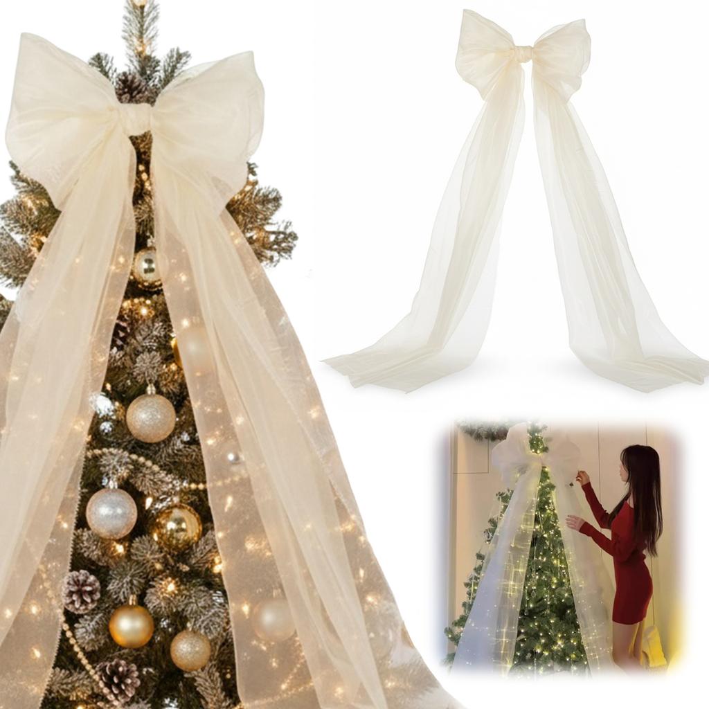 200x50cm Christmas Decorative Large Bow Giant Xmas Tree Toppers Bows Elegant Christmas Bowknot for Wedding Party Birthday Decor