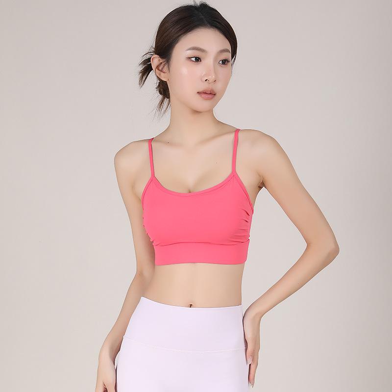 Women's Breathable Shockproof Strappy Back Sports Bra for Yoga & Fitness