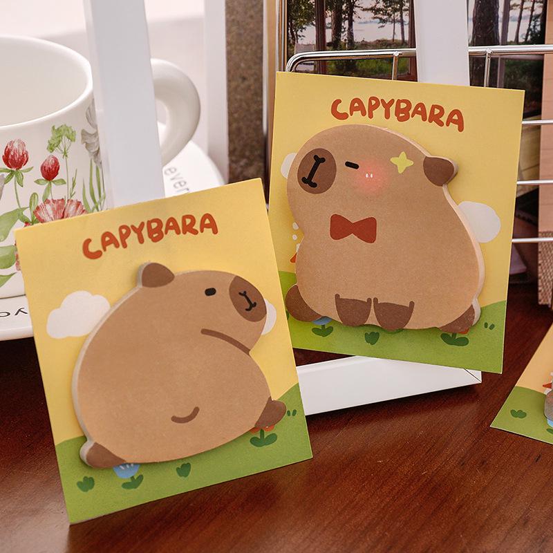 Cartoon Alien Capybara Sticky Notes - Adhesive Memo Markers for Students