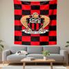 "OGC Nice Crest On Checkered Background" Patterned Tapestry Decorative Wall Hanging, Home Bedroom Living Room Decor