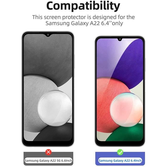 Protection d'écran - Advansia - Verre trempé - Samsung Galaxy A22 4G - Résistant aux rayures - 9H