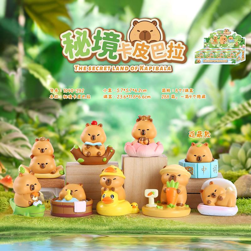 New Secret Realm Capybara Blind Box Cute Dolphin Trendy Toy Figure Desktop Decoration Mysterious Surprise Birthday Gift Random Mystery Collectible