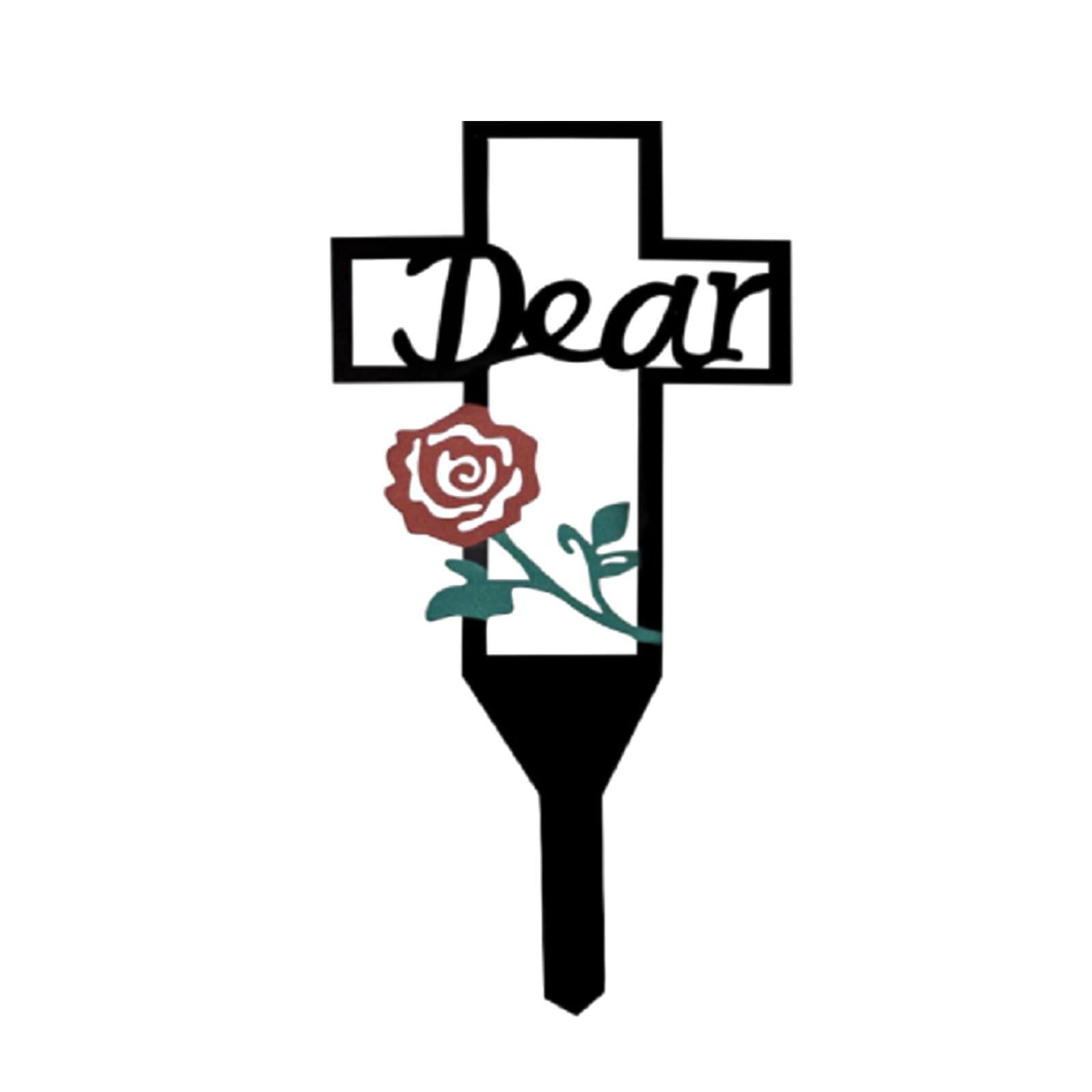 Металлические крестовые колья для умерших родственников, кладбищенские колья, уличное украшение, садовые колья, силуэтные вставки для земли One Size