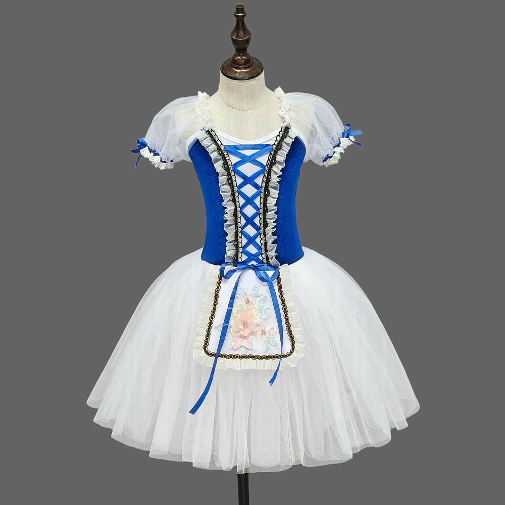 Fustă de balet pentru copii, Fustă de dans pentru fete, Program de dans Campus, Costum de balerină, Scenă, Costum pentru spectacol colectiv (Blue,120) albastru