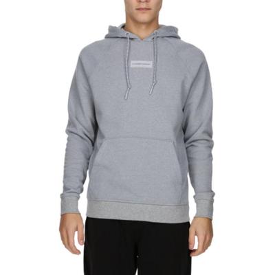 Sudadera con capucha de punto de algodón de color liso para entrenamiento para hombre Gris 1379684-011
