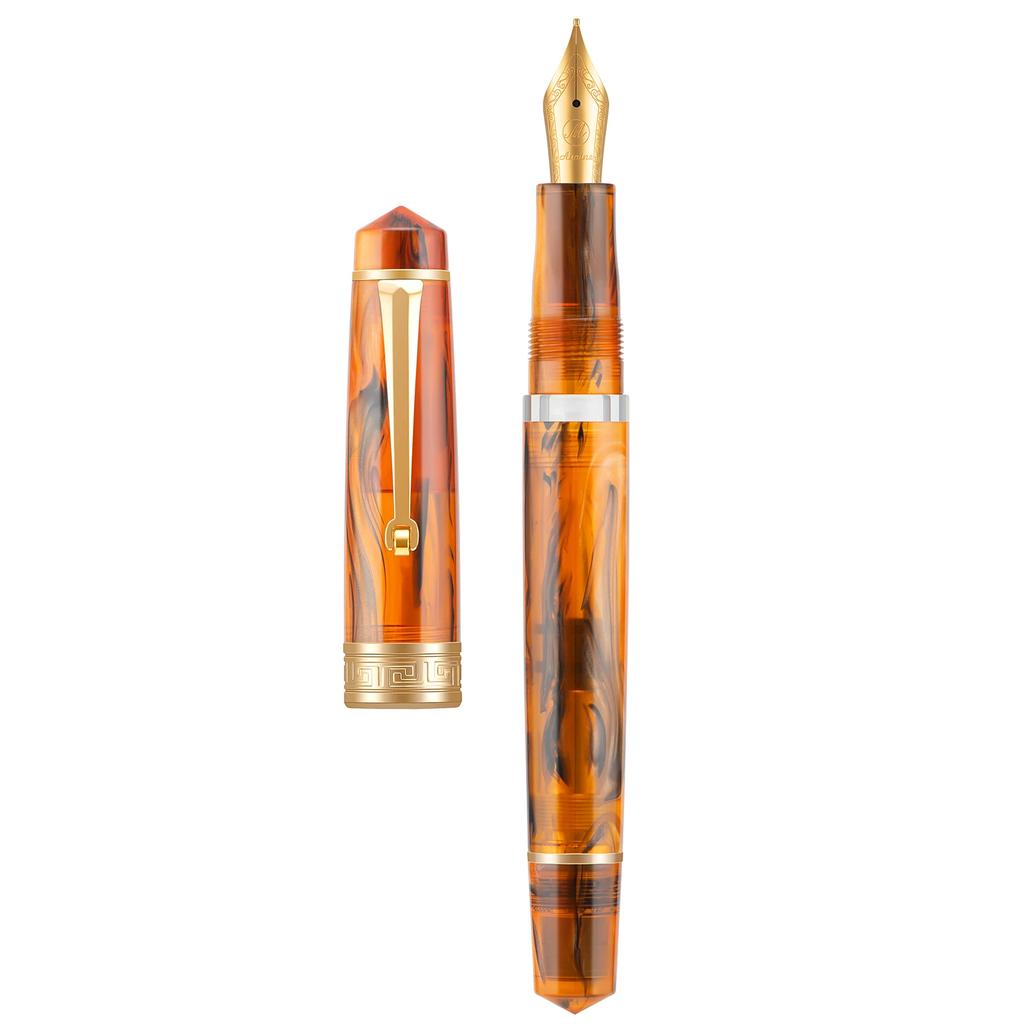 Asvine P20 Kolbenfüller Acryl Schöne Muster M/F/EF Feder mit Goldenem Clip Büro Schulbedarf Schreibwaren