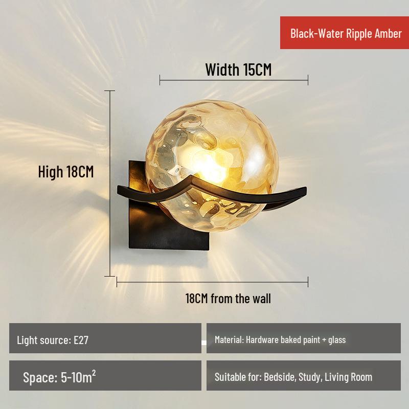 Nordic Style LED Glass Wall Lamp for Bedroom, Hallway & Living Room