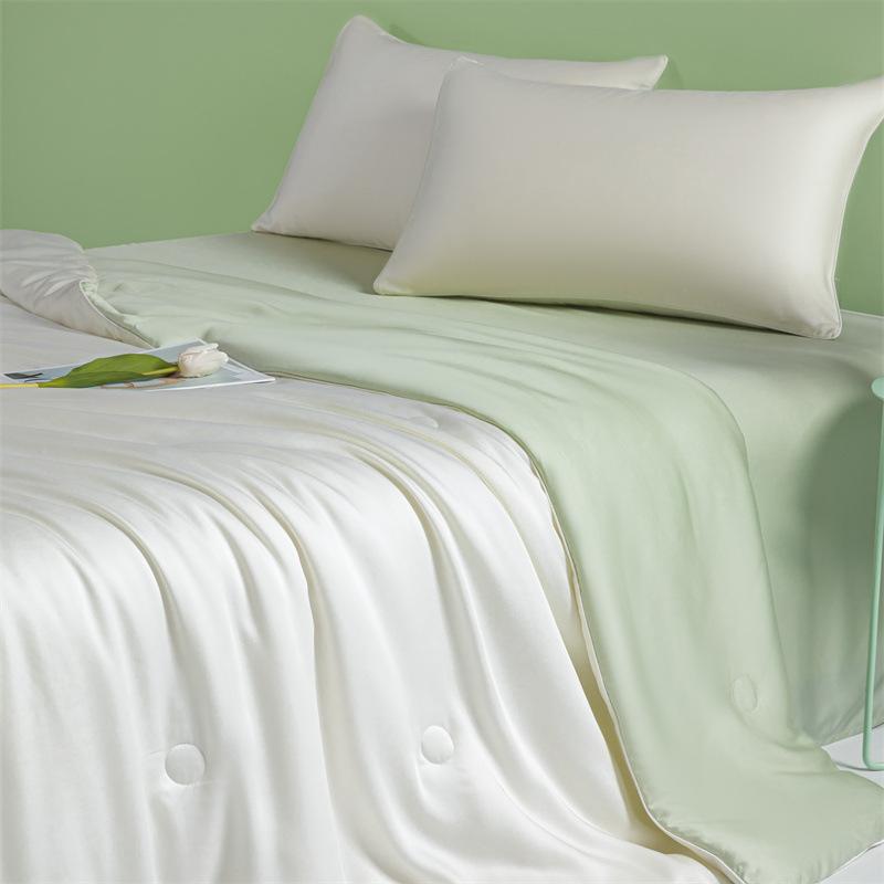 New washed ice silk embroidery double spell ice silk air conditioner quilt student dormitory machine washable summer cool quilt