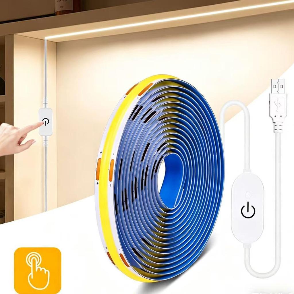 5V COB Waterproof USB LED Touch Light Strip, 8mm Low Voltage Hand Sweep Light Strip.