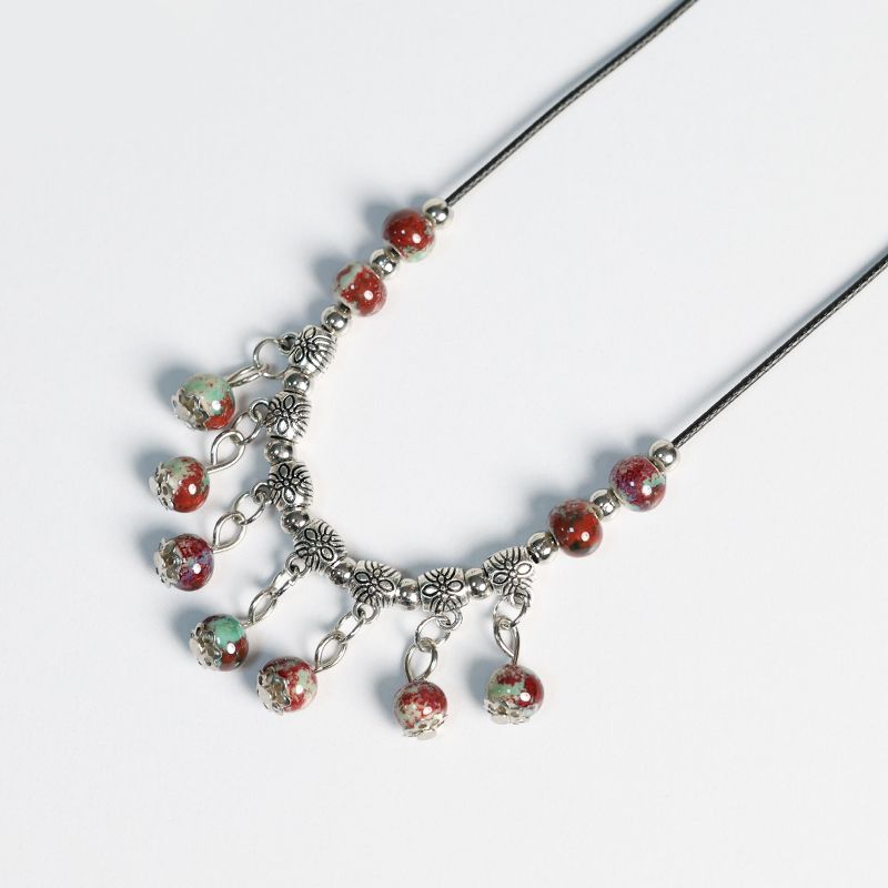 

Exotic Ceramic Jingdezhen Ethnic Style Girlfriends Female Necklace Drunk Imperial Concubine