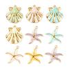 1pc Stainless Steel Charms 18K Gold Plated Multicolor Enamel Starfish Shell Pearlized Pendants Women DIY Necklace Jewelry Gift